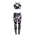 Floral Printed Sports Suit Women Sexy Running Yoga Set Padded Sports Bra Leggings Gym Tracksuit  Fitness Clothing Sports Wear