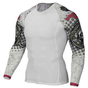 Mens Compression Shirts 3D Teen Wolf Jerseys Long Sleeve T Shirt Fitness Men Lycra MMA Workout T-Shirts Tights Brand Clothing