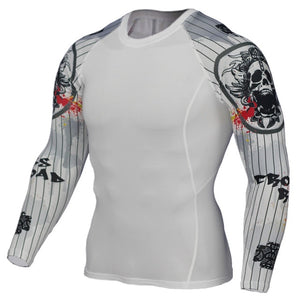 Mens Compression Shirts 3D Teen Wolf Jerseys Long Sleeve T Shirt Fitness Men Lycra MMA Workout T-Shirts Tights Brand Clothing