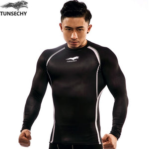 2019 Mens Compression Shirts Bodybuilding Skin Tight Long Sleeves Jerseys Clothings Exercise Workout Fitness Sportswear
