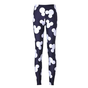 Active Women Minnie Mickey Yoga Gym Leggings Athletic Women Sport Clothing Workout Femme Mujer Sportwear Fitness cartoon Pants