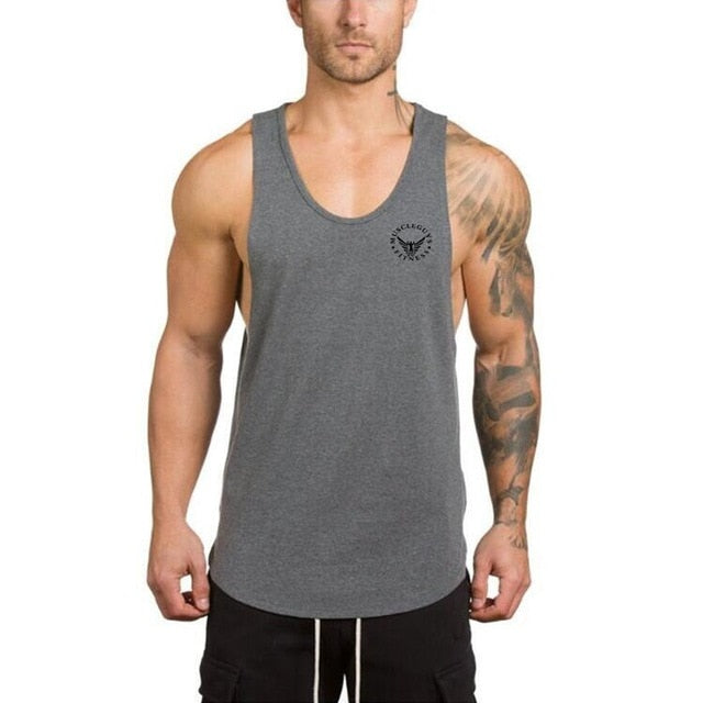 Brand gyms clothing Brand singlet canotte bodybuilding stringer tank top men fitness shirt muscle guys sleeveless vest Tanktop