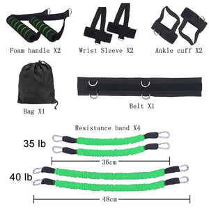 Sports Fitness Resistance Bands Set for Leg and Arm Exercises Boxing Muay Thai Home Gym Bouncing Strength Training Equipment