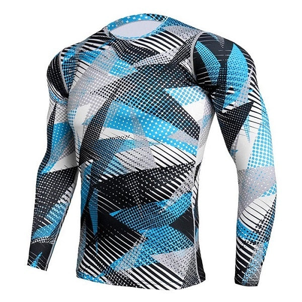 Compression Sport Shirt Men Long Sleeve Camouflage Fitness 3D Quick Dry Men's Running T-shirt Gym Workout Clothing Top Rashgard