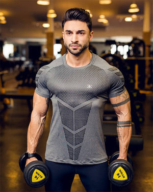 Nova compressão dos homens magro t-shirts ginásios fitness halterofilismo t camisa masculina verão casual jogger treino t topos roupas de marca
