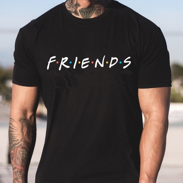 2019 New summer mens fashion t shirts friends print t shirt male Clothing Man fitness casual T-Shirts men cotton t shirt