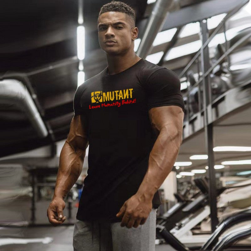 2019 New summer shirt cotton gym fitness men t-shirt brand clothing Sports t shirt male print short sleeve Running t shirt