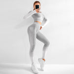 Peatacle Sexy Seamless Yoga Set 2 Piece Women High Waist Fitness Clothing Gym Clothes Sport Suit Girl Woman Sportswear 2019