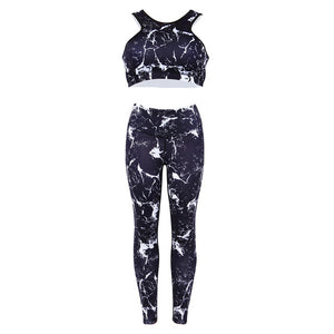 Sport Suit Print Fitness Suit Leggings Breathable Yoga Set Sexy sporty woman Workout Sportswear Tracksuit For Women gym clothing